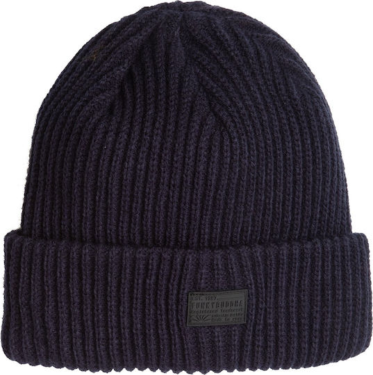 Beanie Beanie with Rib Knit in Navy Blue color