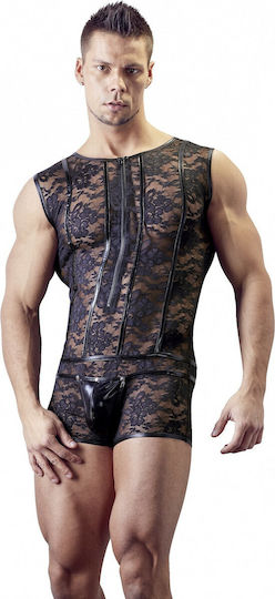 Svenjoyment Underwear Body din dantelă semitransparent provocator pentru bărbați Top Sexy pentru bărbați Black 21502981701