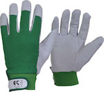 Ergo Flexy Γάντια Εργασίας Δερμάτινα Πράσινα