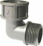 Palaplast 3308/0101 L Type Watering Pipe Connector with Male-Female Thread 13mm