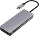 Platinet USB-C Докинг станция с HDMI 4K PD Сребрист (PMMA9822)