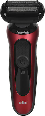 Braun Series 6 60-R1200s Rechargeable Face Electric Shaver Red