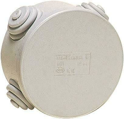 Eurolamp Surface Mounted Electrical Box Branching IP44 (Φ65x40mm) in Gray Color 6pcs