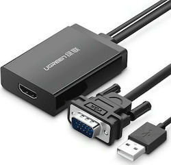 Ugreen Μετατροπέας USB-A / VGA male σε HDMI female (40213)