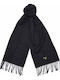 Plain Lambswool Men's Wool Scarf Black