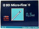 BD Micro-Fine+ U-100 Σύριγγες Ινσουλίνης 29G x 12.7mm 0.5ml 100τμχ