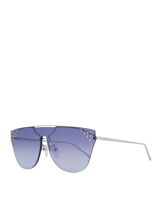 Furla Women's Sunglasses with Silver Metal Frame and Blue Gradient Lens SFU225 579X