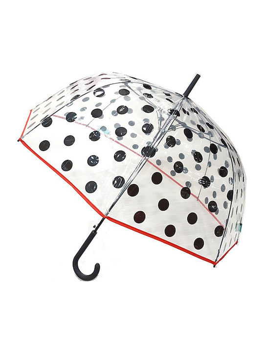 Perletti Αντιανεμική Αυτόματη Ομπρέλα Βροχής με Μπαστούνι Διάφανη