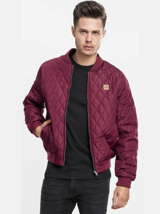 Urban Classics Мъжко Зимно яке Bomber Burgundy