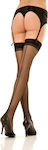 Rene Rofe 8022 Sheer Thigh High with Backseam Black