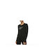 4F Women's Athletic Blouse Long Sleeve with Sheer Black