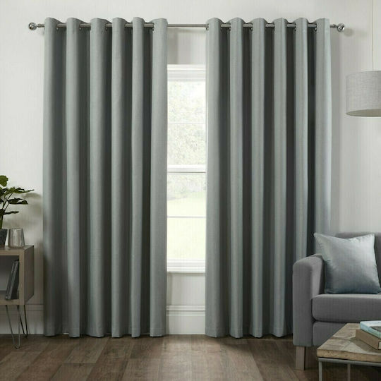 Import Hellas Vorhang Verdunkelung mit Grommet Black Out Dark grey 140x270cm