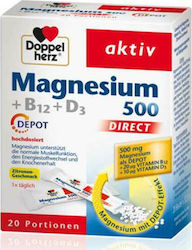 Doppelherz Magnesium 500 + Β12 + D3 Depot 20 pliculețe