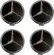 Americat Radnabenkappen Mercedes Benz Mercedes Radnabenabdeckungen Schwarz/Chrom Snap-On (71mm & 75mm) 4 Stück. mit Innendurchmesser 71mm Schwarz/Chrom 4Stück