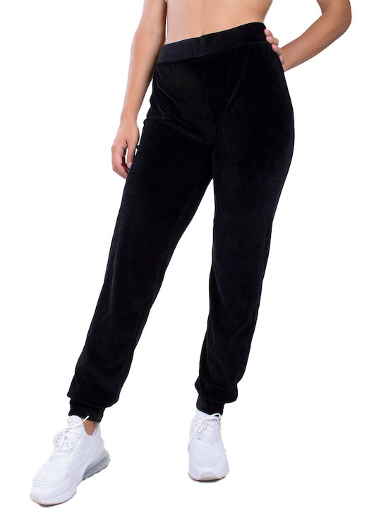Pantaloni de Trening cu elastic Catifea Negru