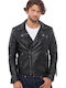 Vainas Charlie Men's Winter Leather Biker Jacket Black