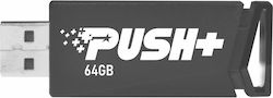 Patriot Push+ 64GB USB 3.2 Stick Negru