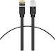 Baseus Flache U/UTP Kat.6 Ethernet-Netzwerkkabel 1m Schwarz 1Stück