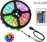 Ταινία LED Τροφοδοσίας USB (5V) RGB Μήκους 2m και 30 LED ανά Μέτρο με Τηλεχειριστήριο
