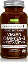 iGennus Pure & Essential Concentrated Vegan Omega-3 & Astaxanthin 600mg 60 capace