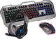 NGS GBX-1500 Combo Gaming Keyboard Set with RGB lighting & Mouse (English US) Gray