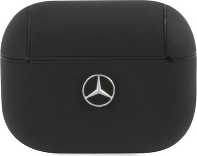 Mercedes-Benz Leather Case Husă Piele în culoarea Negru pentru Apple AirPods 1 / AirPods 2