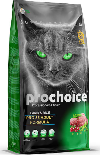 Prochoice Pro 36 Adult Ξηρά Τροφή για Ενήλικες Γάτες με Αρνί Rice 15kg