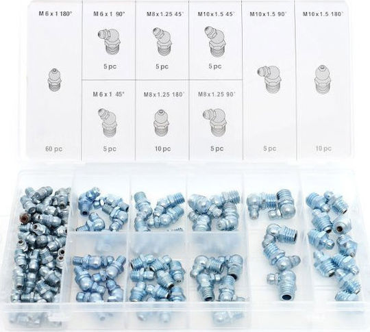 Kraft & Dele Tool Accessories Grease Fittings in Plastic Case KD10507 110pcs