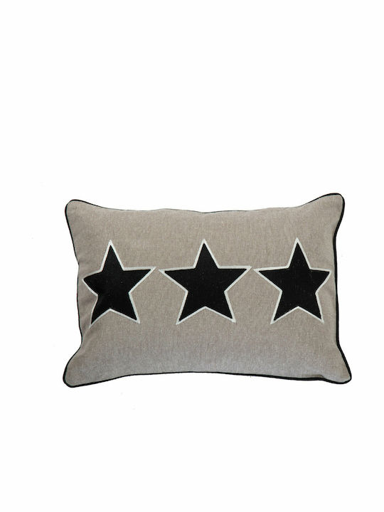 Nef-Nef Homeware Christmas Decorative Pillow Christmas Stars Rectangular Gray 30x45pcs