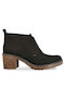 Ragazza Suede Women's Oxford Boots with Medium Heel Black