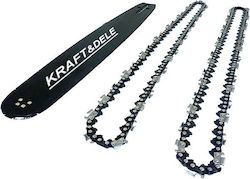 Kraft & Dele Set Lame De Drujbă Și 2 Lanțuri 15"/64cm Set Lamă Și Lanț Drujbă 38cm (15") Cu Pas .325", Grosimea Ghidurilor .058"-1.5mm Și Număr De Conducători 64E