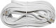 Adeleq Flat Τηλεφωνικό Καλώδιο RJ11 6P4C 10m Λευκό (17-020100)