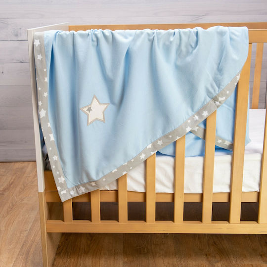 abo Decke Kinderbett Baumwolle Hellblau 110x120cm