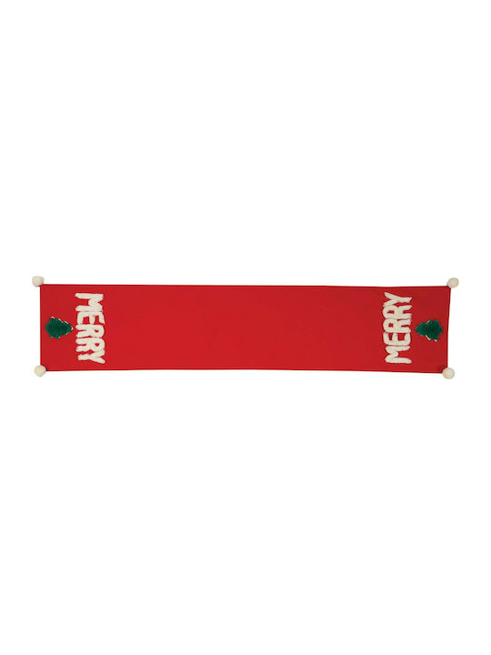 Nef-Nef Homeware Christmas Tablecloth Runner Fabric Red L150xW33cm.