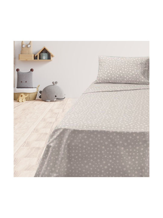 Palatex Sheet Set Single with Elastic Band Cotton Star Grey 100x205cm 3pcs