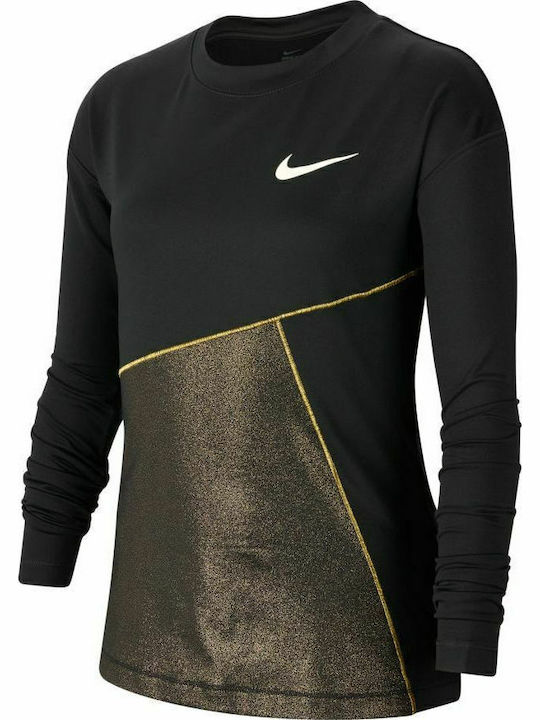 Nike Pro Warm Παιδική Ισοθερμική Μπλούζα Dri-Fit Μαύρη