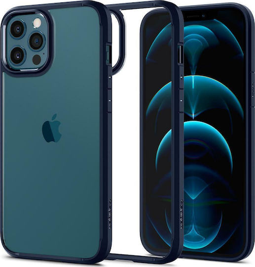 Spigen Ultra Hybrid Back Cover Plastic / Silicone Set with Glass Navy Blue (iPhone 12 Pro Max) ACS02248