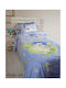 Sunshine Σετ Σεντόνια Ημίδιπλα Βαμβακοσατέν 26 Light Blue 180x260cm 2τμχ