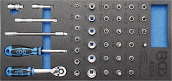 BGS Technic Set Cheie Tubulară Cu Chei Cu Clichet 1/4" 40 Bucăți