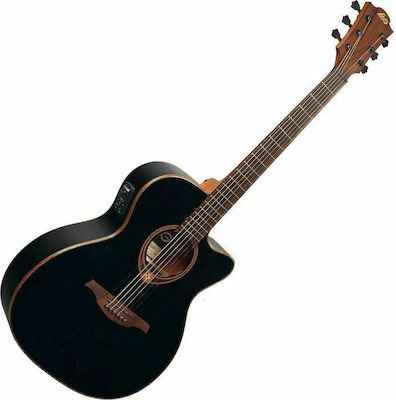 Lag Semi-Akustik Akustikgitarre T118ACE Ausschnitt Schwarz Schwarz