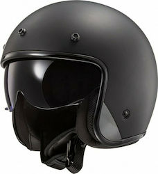 LS2 Bob Solid OF601 Jet Helmet with Sun Visor ECE 22.05 900gr Black Matt KR50108