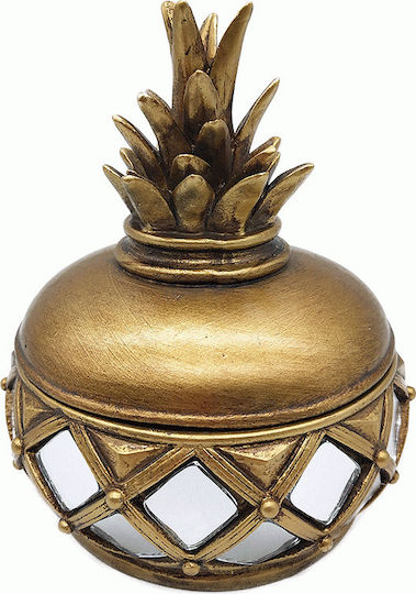 Karvounis Plastic Sweet Jar 19669-23 with Lid Gold 14x14x18cm