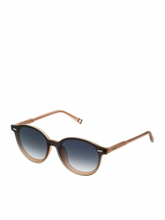 Sting Women's Sunglasses with Brown Plastic Frame and Blue Gradient Lens