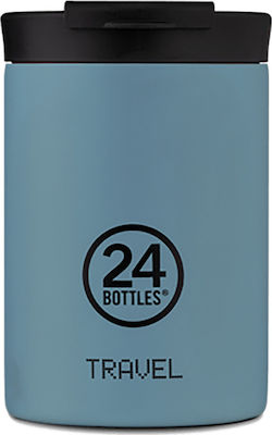 24Bottles Travel Tumbler Glas Thermosflasche Rostfreier Stahl BPA-frei Hellblau 350ml mit Mundstück