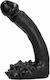 All Black Franklin Glass Dildo with Scrotum Black 19cm
