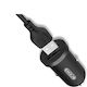 XO TZ08 Auto Ladegerät 10W 2.1A mit 2xUSB-A Anschlüssen inklusive Lightning Kabel Schwarz Farbe