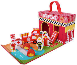 Jumini Miniature Toy Fire Station Case 17cm (Various Designs/Assortments of Designs) 1pc AB2257