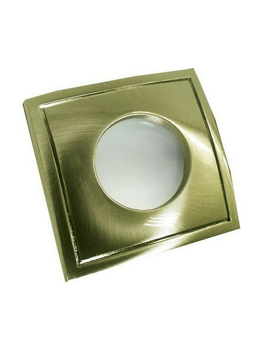 Aca Σποτ Οροφής Εξωτερικού Χώρου GU10 82x82mm σε Χρυσό Χρώμα BS3406GAB