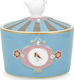 PiP Studio Love Birds Medallion Porcelain Sugar Bowl Blue-Khaki