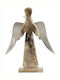 InTheBox Weihnachtliche Holz Figur Cherub Silber Höhe 52cm